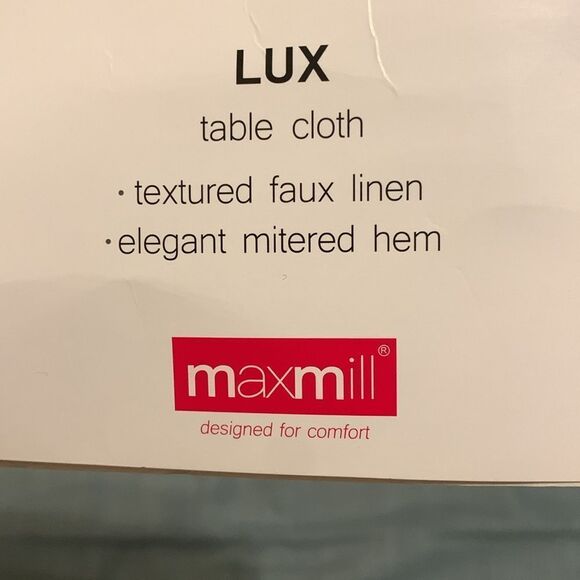 100" X 108" Teal Rectangle textured faux linen Tablecloth - Picture 2 of 4